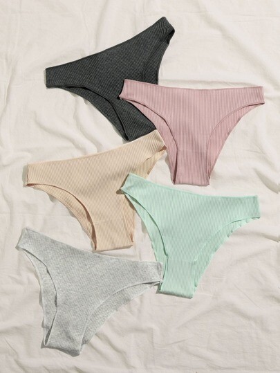 5 pièces Set de culottes côtelées