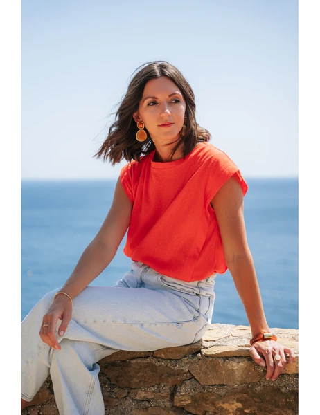 Top Charlot corail