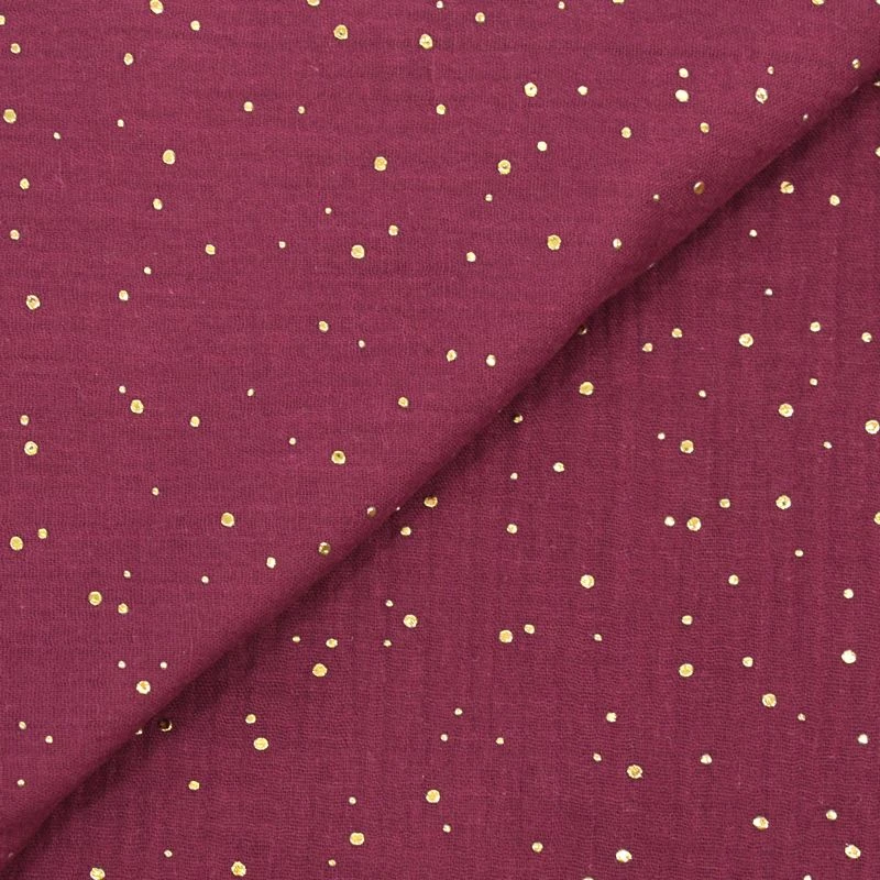 Double gaze lie de vin confettis doré