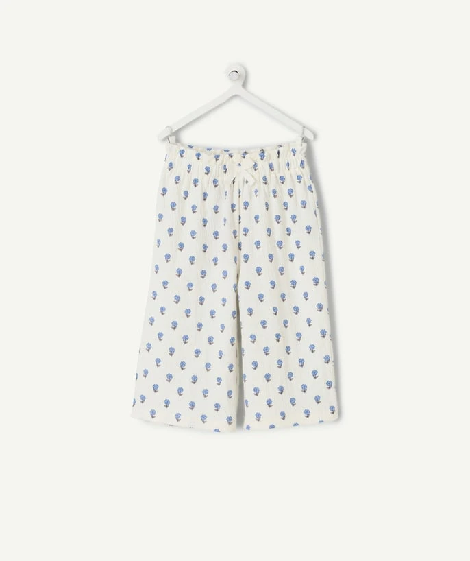 Pantalon fluide bébé fille coton imprimé floral
