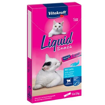 Vitakraft Friandises liquides saumon, oméga 3 pour chat
