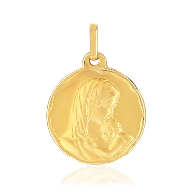 Médaille or 750 jaune Vierge à l'enfant | MATY