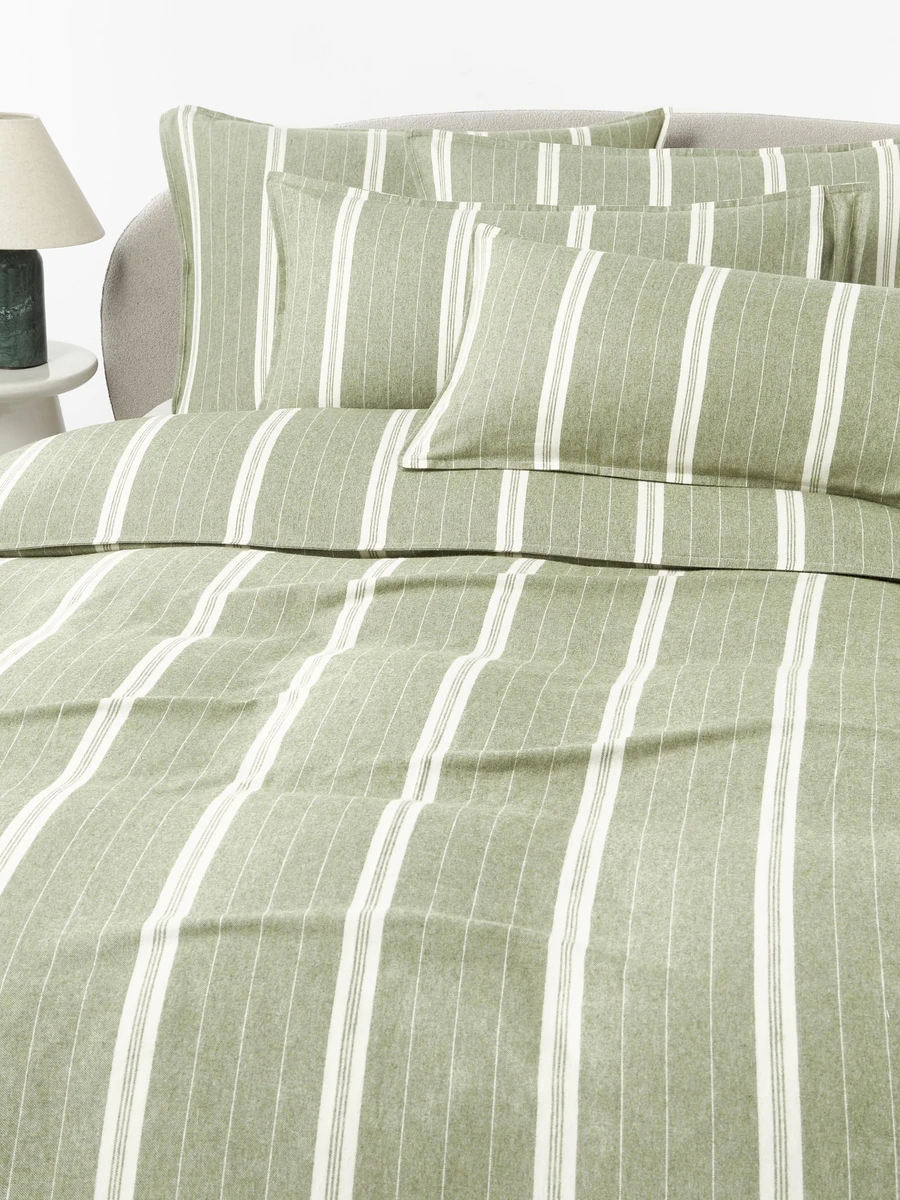 Housse de couette en flanelle rayée Belinda