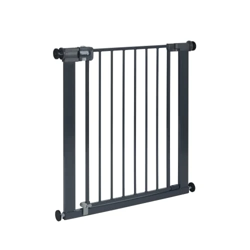 Safety 1st Easy Close Metal Gate, Barrière escalier enfant à pression 73-80 cm (max 108 cm), Barrière de sécurité enfant facile à fermer d'une main, Sans vis ni perçage, Double verrouillage, Noir