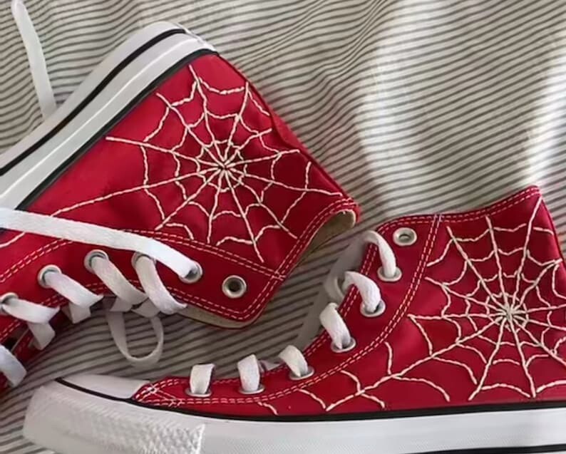 Spiderman Themed Embroidered Converse Chuck Taylor All Star