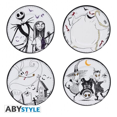 THE NIGHTMARE BEFORE CHRISTMAS Set of 4 Plates Jack & Cie - ABYstyle