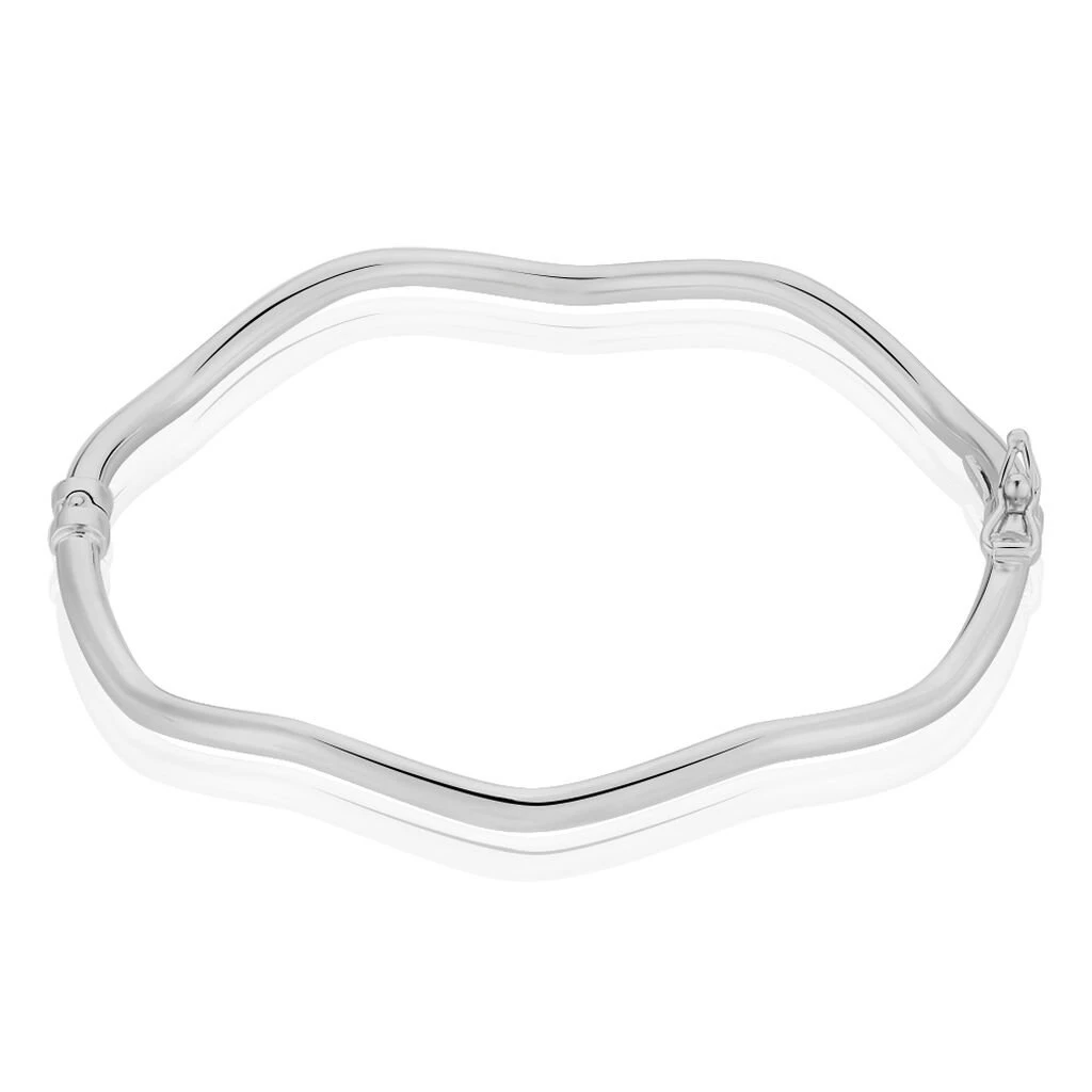 Bracelet Jonc Jennie Ondule Or Blanc