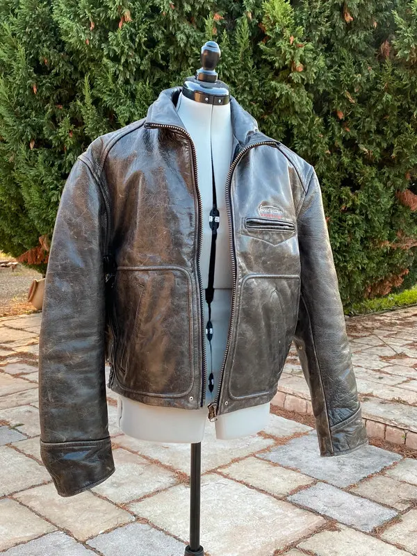 Giubbotto in Pelle Marrone / leather jacket brown / veste cuir marron Vintage 90's