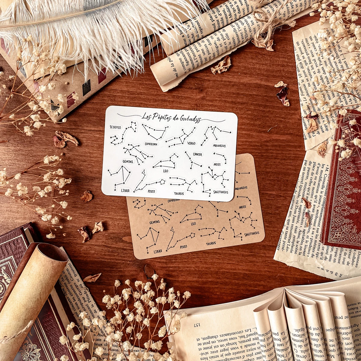 Petite planche de stickers constellations