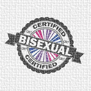 Sceau d'approbation certifié de la fierté bisexuelle avec fond de drapeau de la fierté | Sticker