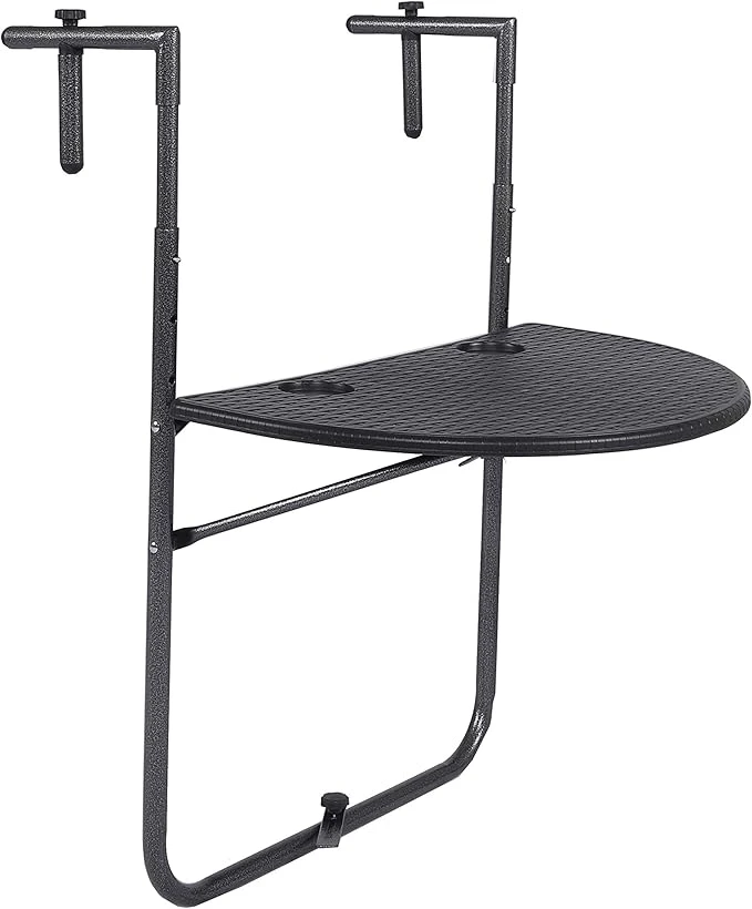 Sparmeile Table d'appoint Suspendue pour Balcon Noir