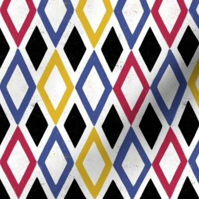 multicolored diamond checkered - Fabric | Spoonflower