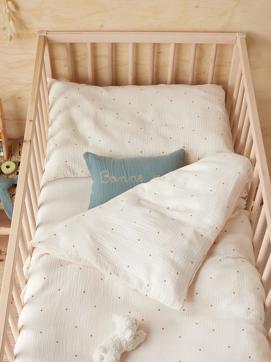 Housse de couette bébé gaze de coton bio "Baby Gaufrée"