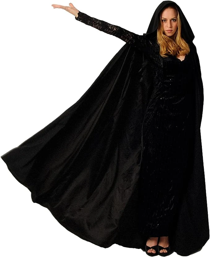 Buen Don Cape à Capuche, Costume Halloween en Velours Brillant - Parfait pour Hommes, Femmes et Enfants - Disponible en 5 Tailles - Idéal pour Halloween, Carnaval et Les Fêtes