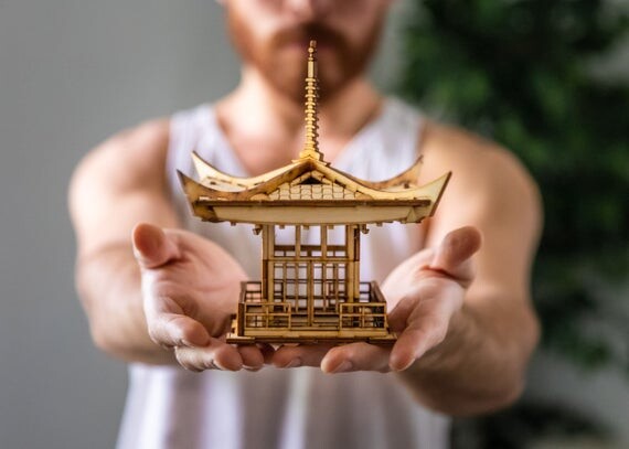 Lanterne de pagode japonaise ! Un mini 3D Kit Tea Light Candle Holder Pour obtenir la paix, l’amour, et zen de retour dans votre vie occupée