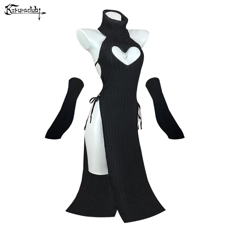 KORURACLUB Sexy femmes coeur pull à col roulé doux tricoté cheongsam longue robe dos nu - AliExpress 200000345