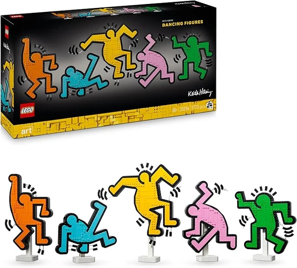 LEGO Art Keith Haring – Les Figures Dansantes - Set de Construction - Art Mural ou Décoration Intérieure DIY pour Maison ou Bureau aux Couleurs Vives - Cadeau Original pour Adulte 31216