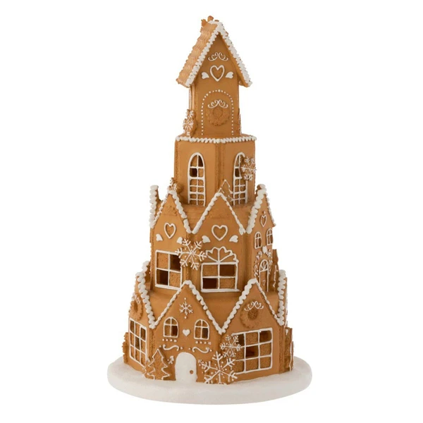 Maison Ronde à Led "Pain d'Épice" 47cm Marron