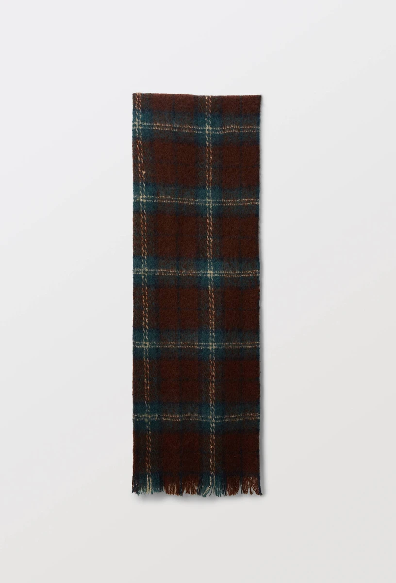 Echarpe chaude à carreaux, matière recyclée