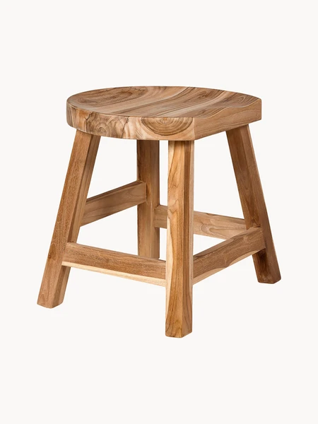 Tabouret en teck sculpté à la main King | Westwing
