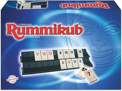 Hasbro Gaming Rummikub Chiffres - Jeu de Société et de Réflexion Multijoueur de Type Éducatif - pour Tous Les Membres de la Famille Qui Aiment Les Jeux de Numération dès 7 Ans - Version Française