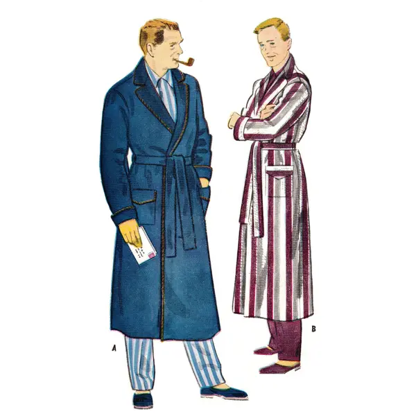 Patron de couture des années 1950, robe pour homme - Poitrine : 46 – 48" (116-121 cm)
