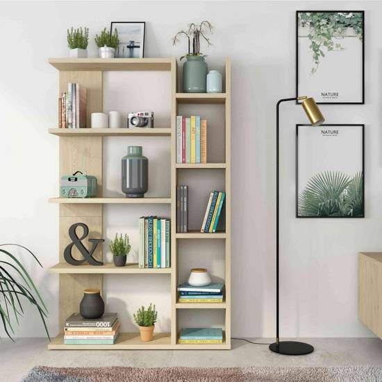 Bibliothèque 6 étagères 4 cases