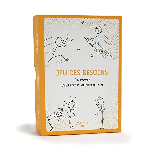 COMITYS | Jeu des Besoins | 64 Cartes d’Alphabétisation Émotionnelle | Outil Pédagogique | Communication Non-Violente CNV | Expression des besoins | Coaching, Formations, Thérapie, Écoles