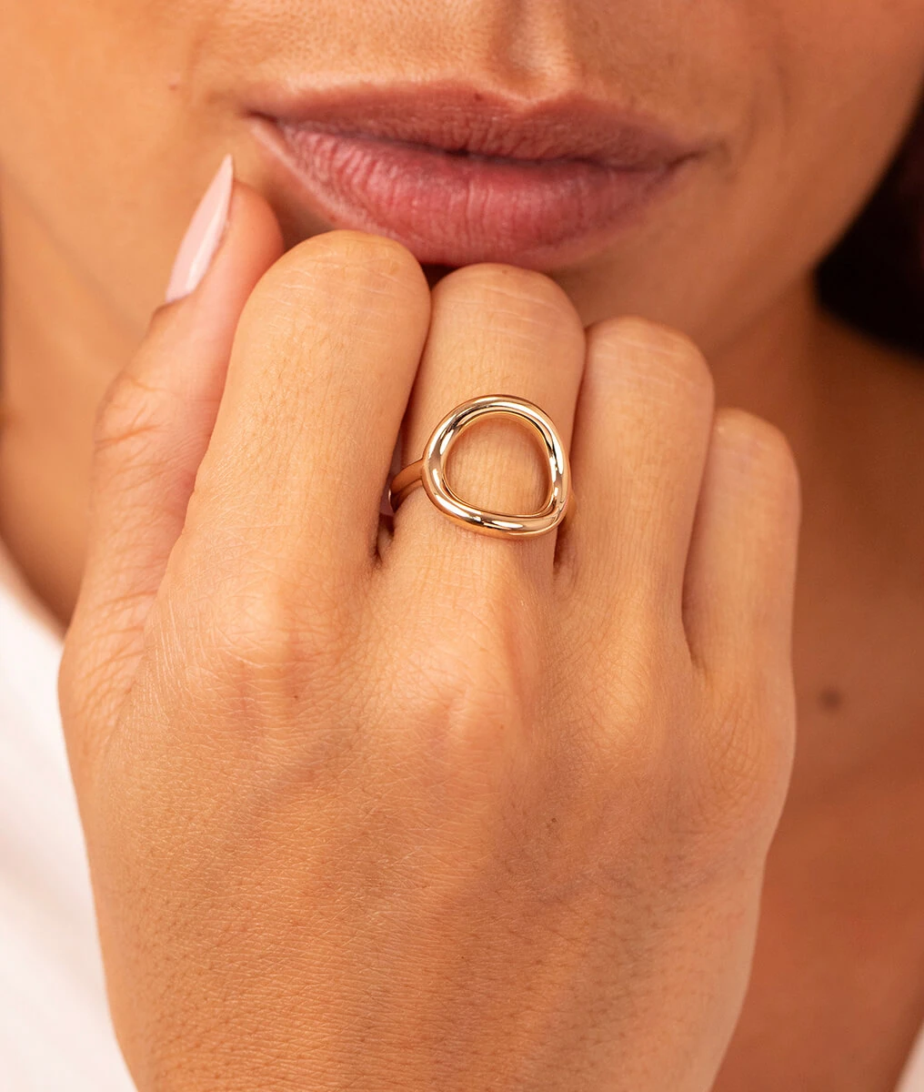 Bague anneau épais Plaqué or