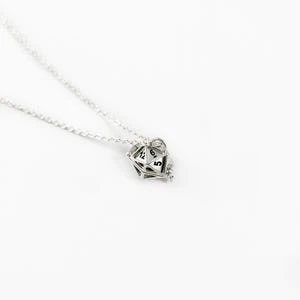 D20 Silver Necklace - D20 Playable Silver Pendant