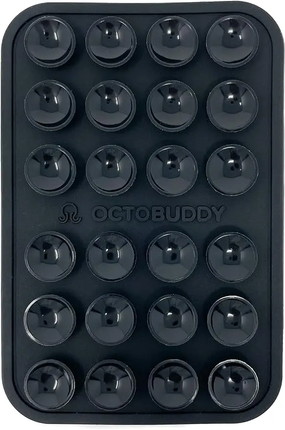 || OCTOBUDDY || Silicone Suction Phone Case Adhesive Mount || (iPhone and Android Cellphone case Compatible, Hands-Free Mobile Accessory Holder for Selfies and Videos) Fidget Toy (Darth Vader)