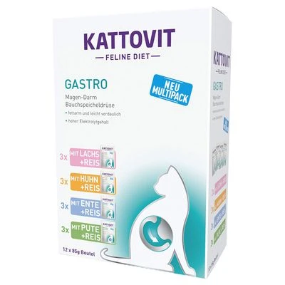 Lot mixte Kattovit Gastro 12 x 85 g pour chat ► Commandez dès maintenant !