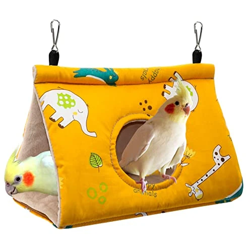 RANYPET Perroquet Hamac Nid D'oiseau Chaud Doux Hamac en Peluche Suspendu Cage Tente pour Perruche Calopsitte Amazones Cacatoès Canari Cage Jouet M