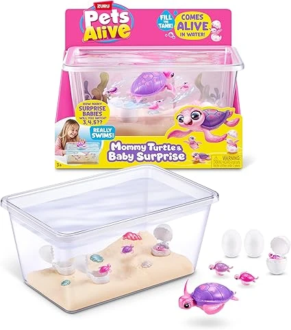 Pets Alive Mommy Turtle Surprise de ZURU, Robot Tortue de Compagnie