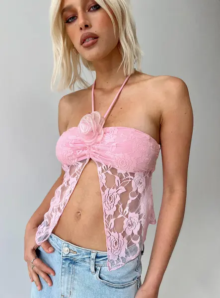 Velarde Lace Top Pink