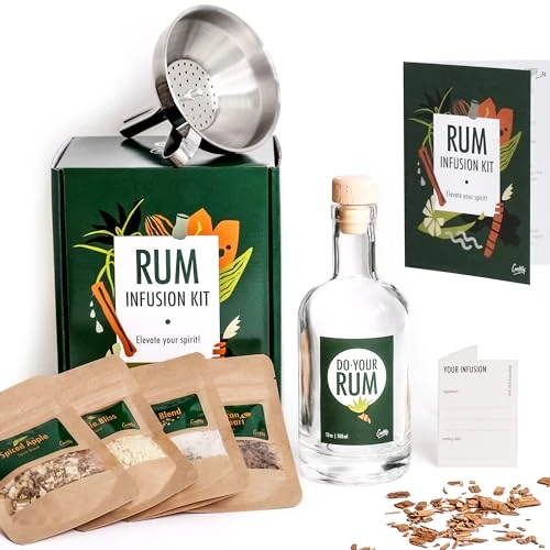 Kit D'infusion De Rhum Par Craftly | Plantes Naturelles Pour Cocktails Maison | Cadeau Pour Noël, Mariage, Anniversaire, Saint-Valentin, Retraite | Idées De Cadeaux Pour Hommes &amp; Femmes