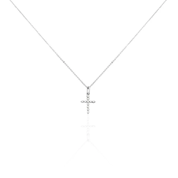 Collier Norine Argent Blanc Oxyde De Zirconium
