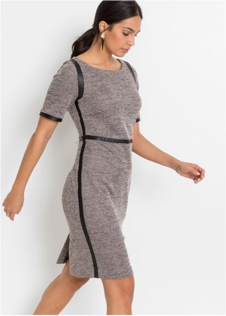  Robe en jersey noir/grès chiné 