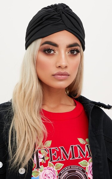 Turban torsadé noir