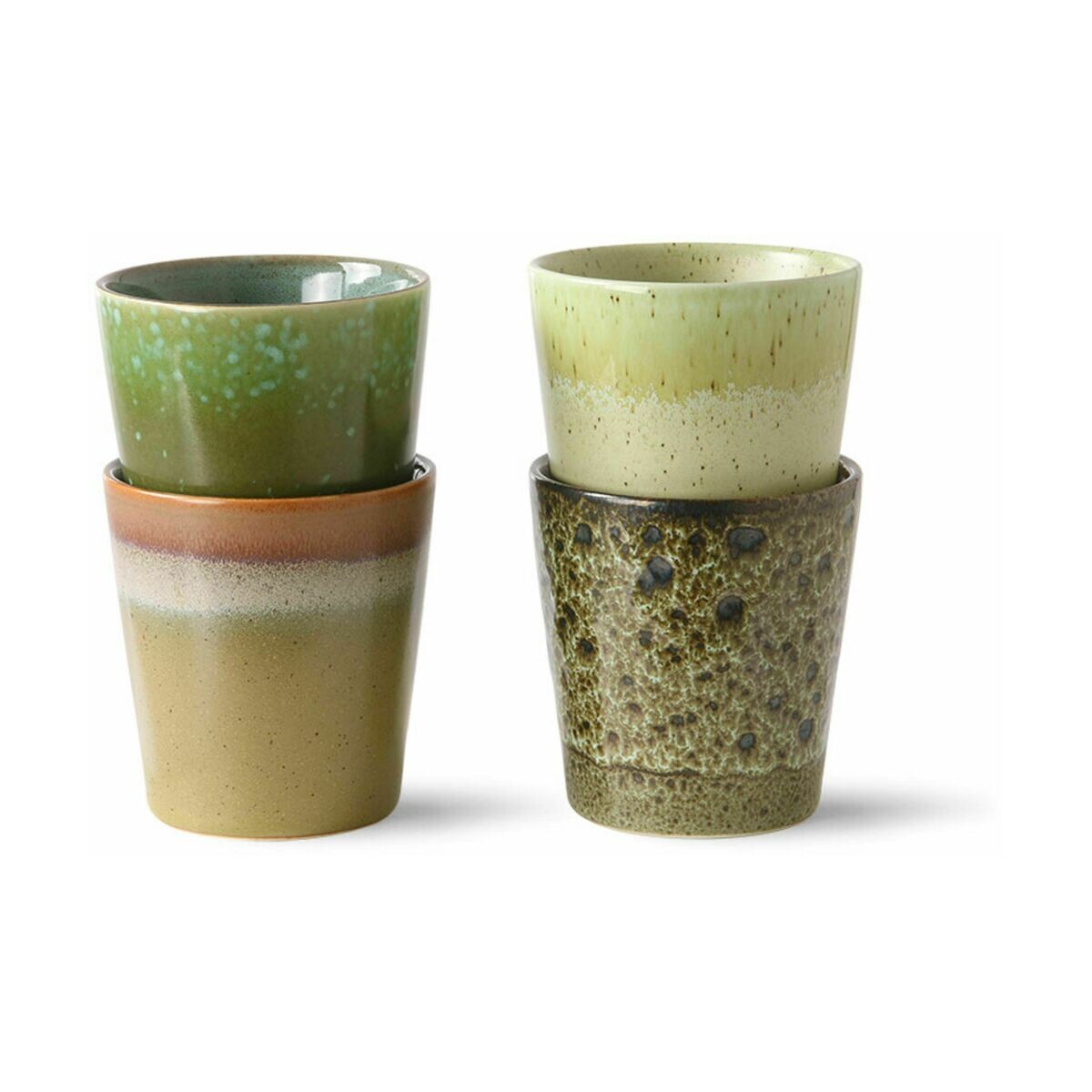 4 Tasses à café en grès Vaisselle 70's - HKliving