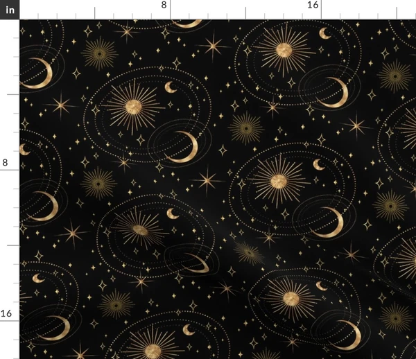 Celestial Midnight-S Fabric | Spoonflower