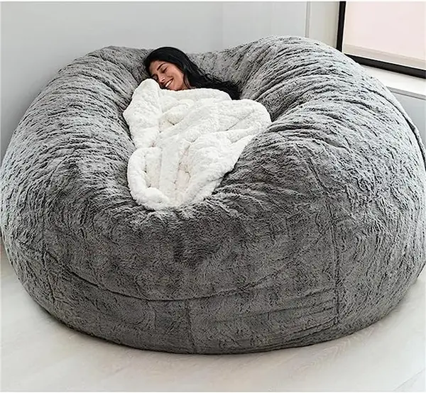 IJNBHU Pouf Géant Immense 140 cm De Diamètre Fourrure XXL Blanc ou Gris ou Chocolat avec Ultra Confortable,Canapé,Double Housses,Coussin
(Color:12,Size:6ft)