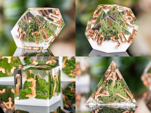 Mountain Forest Dice Resin Dice Sharp Edge Dice Set, Polyhedral Dice For Christmas Gift, RPG Dice For Dungeons and Dragons DnD Gifts