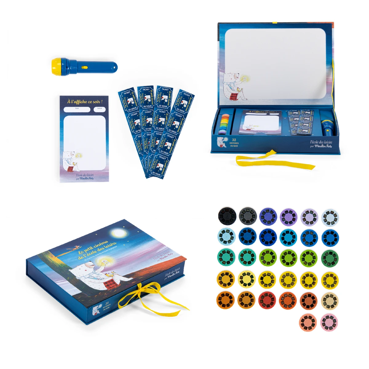 Coffret cinéma luxe 32 histoires du soir Ecole des loisirs Moulin Roty