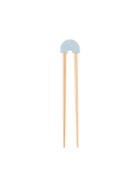 Baguettes pour enfants | Bois de hêtre/silicone. 20 cm. | Smokey Blue, Light Nature
