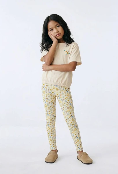 Legging à imprimé fleuri BEIGE CLAIR pour enfant MONOPRIX