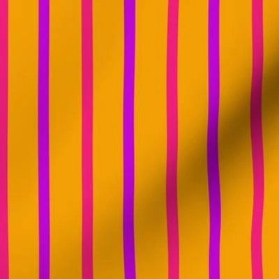 Hot Pink, Orange, and Purple Stripes Fabric | Spoonflower