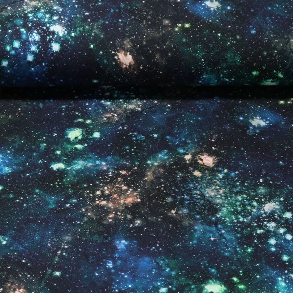 Jersey - Impression digitale Tissu à combiner Galaxie Bleu marine