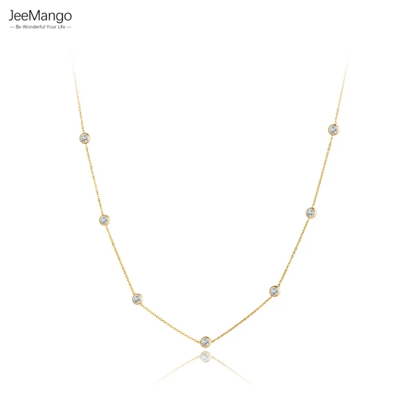 JeeMango – collier ras du cou en cristal CZ blanc/coloré, en acier inoxydable, style bohémien, pendentif de plage, chaîne, bijoux pour femmes, JN22092 - AliExpress 36