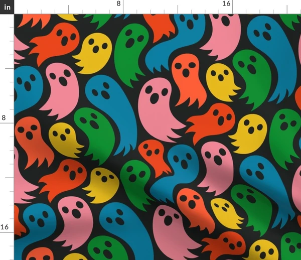 Spooky Ghosts - Halloween Spirits - Fabric | Spoonflower